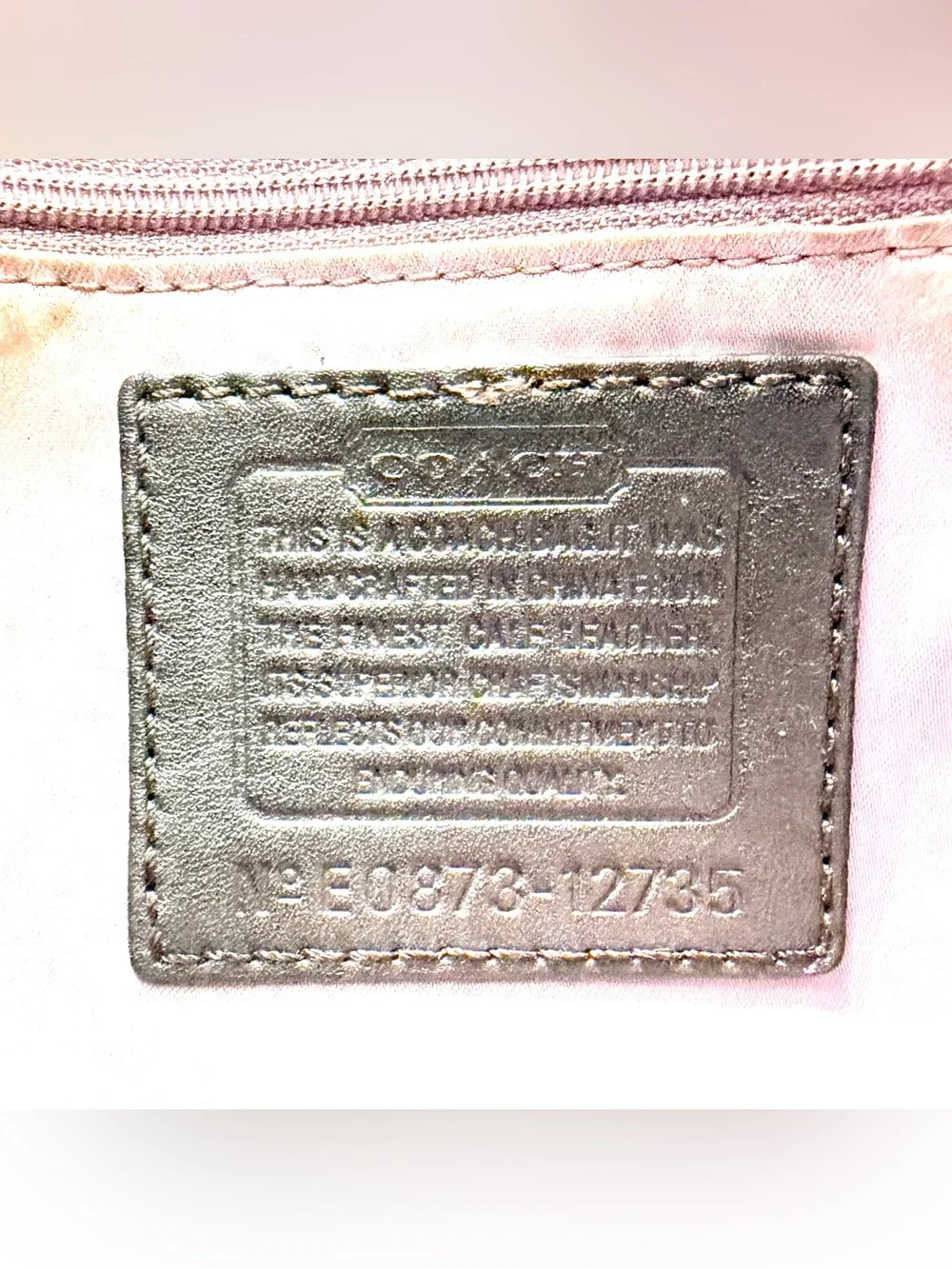 Coach 12735 Zoe Hobo Brown Patent Leather Shoulder Bag Belted Buckles Brass Y2K